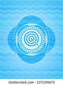 target, business icon inside water wavec oncept emblem.
