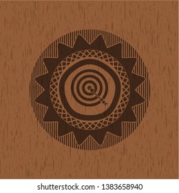 target, business icon inside wood emblem