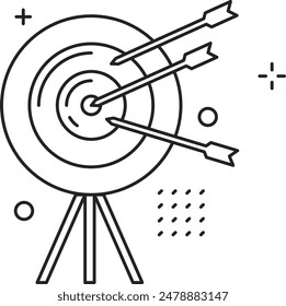 Target in business icon outline style detailed
