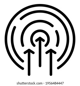 Target business icon. Outline target business vector icon for web design isolated on white background