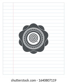 target, business icon pencil effect. Vector Illustration. Detailed.