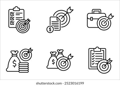 Target Business icon set. Target Business outline icons collection. vector illustration on white background