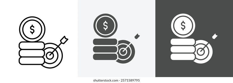 Target Business icon set set vector art