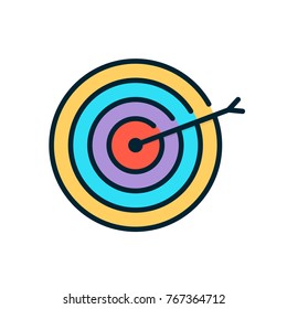 target business icon vector. target business filled outline style design