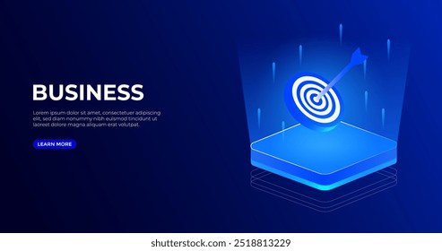 Target business isometric vector illustration, Business goals concept. good for website, banner and landing page.	