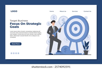 Target Business Landing page template reaching target business markets business goal