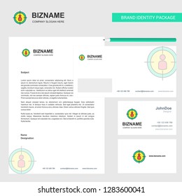 Target Business Letterhead, Envelope and visiting Card Design vector template