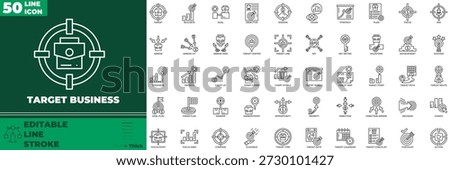 Target Business Line Editable Icons set