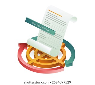 Target business registration form concept illustration