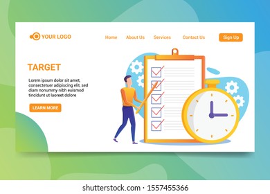 target business vector illustration for landing page.for digital and print promotion needs.