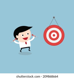 Target Businessman, flat design, vector EPS10