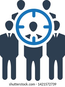 Target businessman icon. Audience targeting creative icon. 