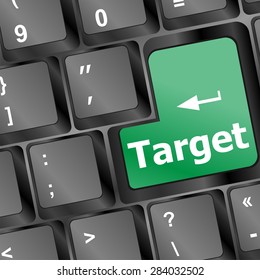 target button on computer keyboard. business concept vector
