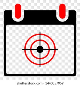 Target calendar page EPS vector icon. Illustration contains flat target calendar page iconic symbol on a chess transparent background.