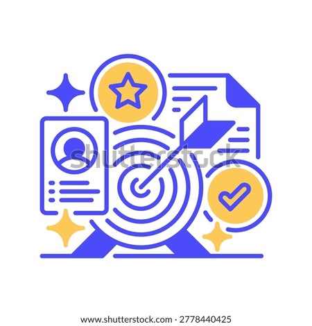 Target Candidate Vector Dualtone Icon for Human Resources and Recruitment