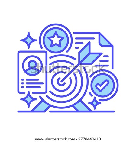 Target Candidate Vector Filled Icon for Human Resources and Recruitment