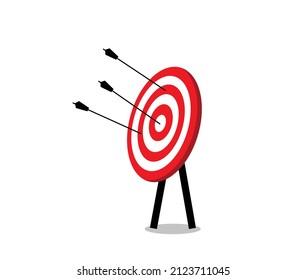 Target with a center arrow icon on white background 3D illustration