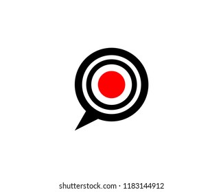 Target center question talk chat bubble vector logo icon