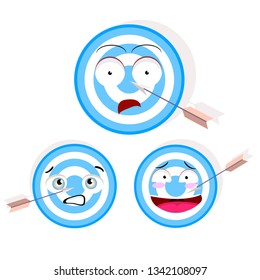 target, challenge, objective icon. competitive advantage symbol. successful shot in the darts target. isolated on white background. vector illustration. Emoji