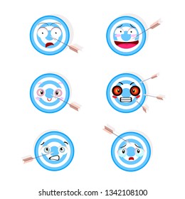 target, challenge, objective icon. competitive advantage symbol. successful shot in the darts target. isolated on white background. vector illustration. Emoji