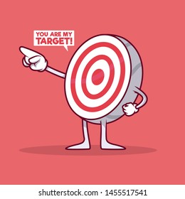 Target character vector illustration. Marketing, market, tech, advertising design concept