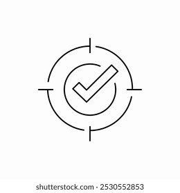 target with check mark icon sign vector