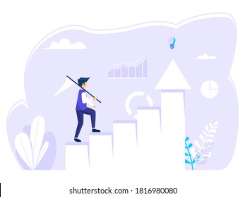 Target Choice. Achievement and Grow Goal Measurement Run Concept for Web Banner Infographics Images. In flat style Illustration.