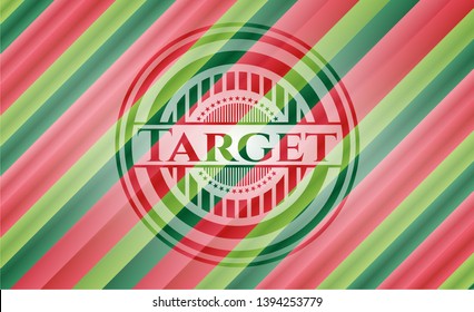 Target christmas badge background. Vector Illustration. Detailed.