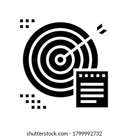 target cible arrow glyph icon vector. target cible arrow sign. isolated contour symbol black illustration
