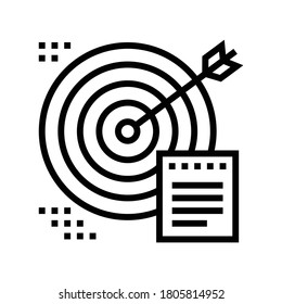 target cible arrow line icon vector. target cible arrow sign. isolated contour symbol black illustration