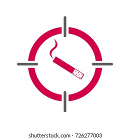 Target And Cigarette, Anti-smoking, Twelve Step Program, Nicotine Dependence. Stock Vector