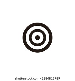 Destino, símbolo geométrico circular simple vector de logotipo