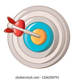 Target circle icon. Cartoon of target circle vector icon for web design isolated on white background