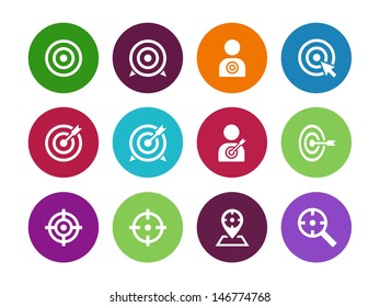 Target circle icons on white background. Vector illustration.