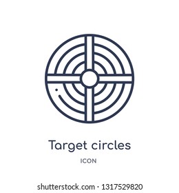 target circles icon from tools and utensils outline collection. Thin line target circles icon isolated on white background.