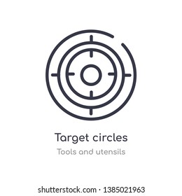 target circles outline icon. isolated line vector illustration from tools and utensils collection. editable thin stroke target circles icon on white background