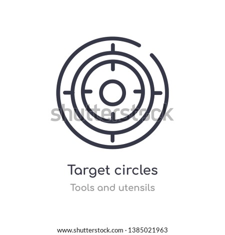 target circles outline icon. isolated line vector illustration from tools and utensils collection. editable thin stroke target circles icon on white background