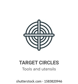 Target circles outline vector icon. Thin line black target circles icon, flat vector simple element illustration from editable tools and utensils concept isolated on white background