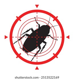 Ilustración de diseño de Vector de símbolo de cucaracha objetivo