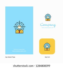 Target  Company Logo App Icon and Splash Page Design. Creative Business App Design Elements