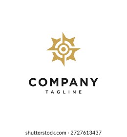 Vector de icono de logotipo de brújula de destino