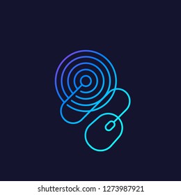 target and computer mouse, digital marketing vector