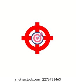 target con vector.  Focus accuracy.  Aim with the arrows at the point of impact in the middle.  Shot from a bow.  Business infographic Shoot bullseye with arrows.