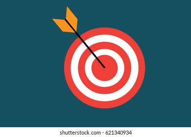 Target Concept Icon. Flat Vector Icon 