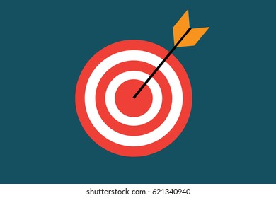 Target Concept Icon. Flat Vector Icon 
