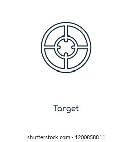 Target concept line icon. Linear Target concept outline symbol design. This simple element illustration can be used for web and mobile UI/UX.