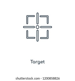 Target concept line icon. Linear Target concept outline symbol design. This simple element illustration can be used for web and mobile UI/UX.