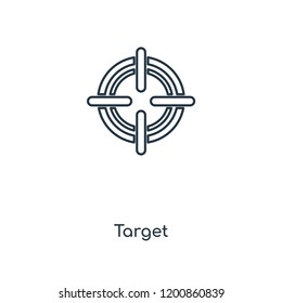 Target concept line icon. Linear Target concept outline symbol design. This simple element illustration can be used for web and mobile UI/UX.