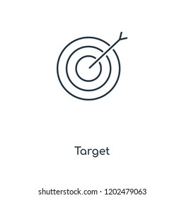 Target concept line icon. Linear Target concept outline symbol design. This simple element illustration can be used for web and mobile UI/UX.