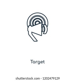 Target concept line icon. Linear Target concept outline symbol design. This simple element illustration can be used for web and mobile UI/UX.